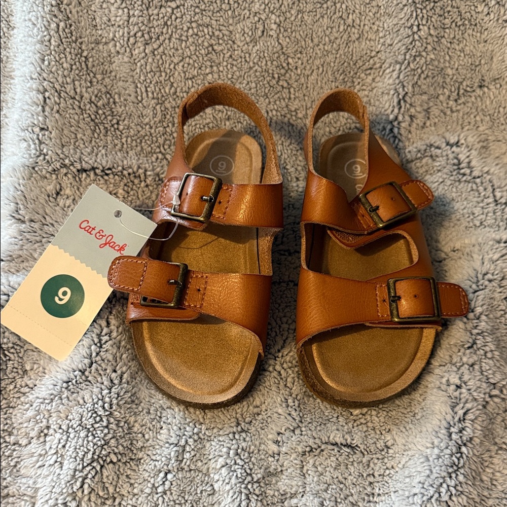 Cat & Jack Tan Kids Sandals with Buckles